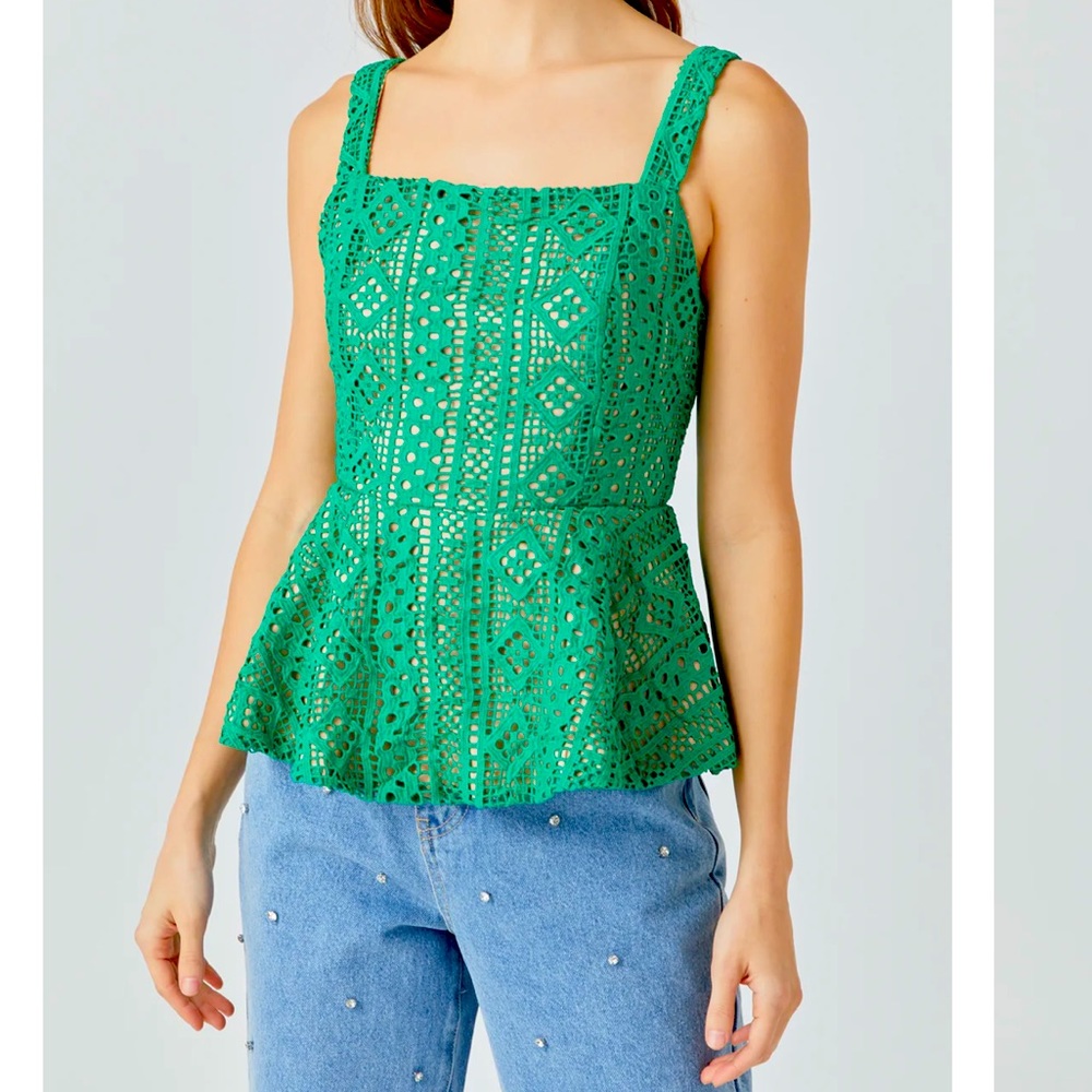 Endless rose lace peplum top